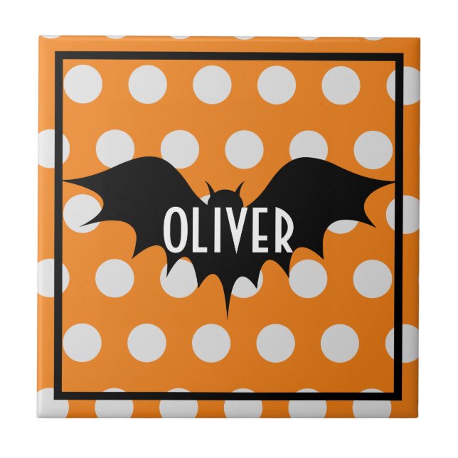 Carreau Itinéraire d'Halloween ou traiter monogramme perso (Devant)