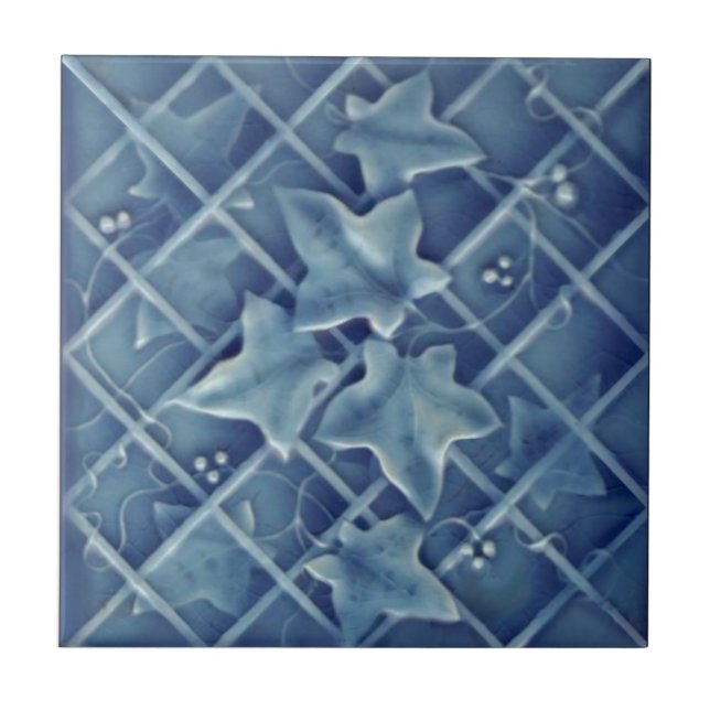 Carreau Ivy Trellis Blue Majolica Faux Secours Reproductio (Devant)