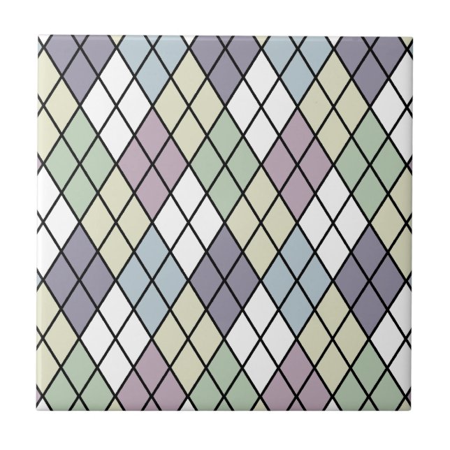 Carreau Jacquard des diamants Pastel (Devant)