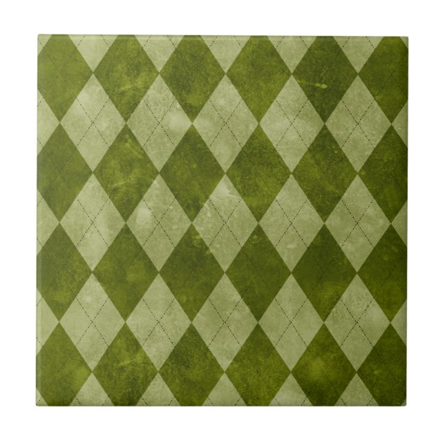 Carreau Jacquard vert Mossy classique Motif géométrique (Devant)