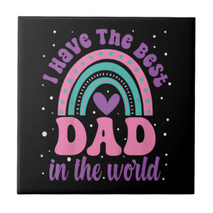 Carreau J'Ai Le Meilleur Papa Au Monde, Fille Enfant Fath