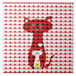 Carreau J'aime des chats