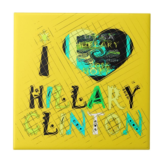 Carreau J'aime Hillary Clinton : Art d'expression graffiti (Devant)