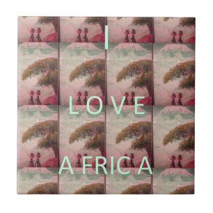 Carreau J'aime l'Afrique – Motif de Paysage Culturel