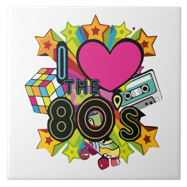 Carreau j'aime les années 80 (Devant)