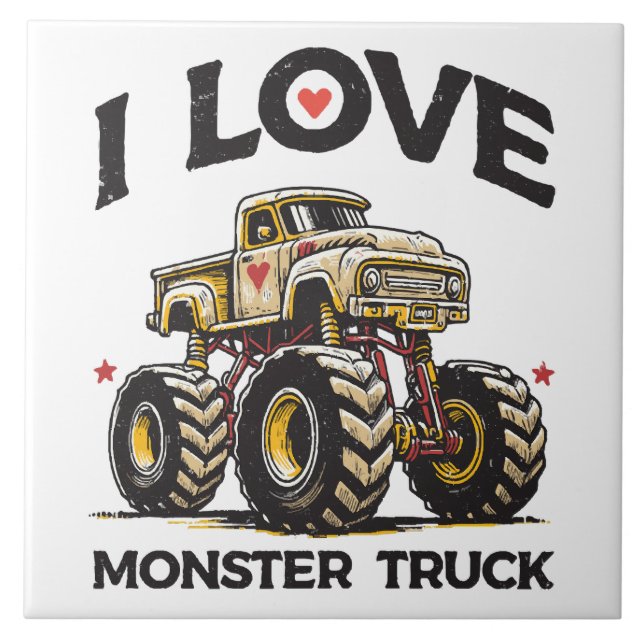 Carreau J'aime les camions monstres (Devant)