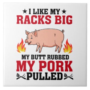 Carreau J'Aime Mes Racks Big BBQ, Citation De Porc