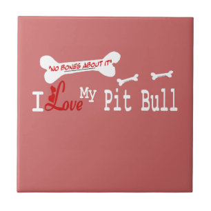 Carreau J'Aime Mon American Pit Bull Terrier Chien