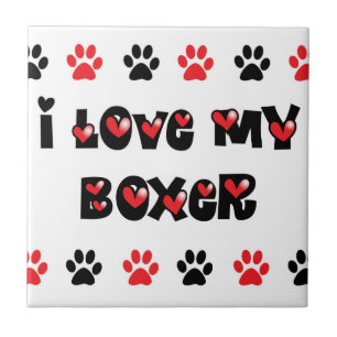 Carreau J'aime mon boxeur