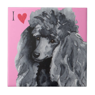 Carreau J'aime mon caniche miniature