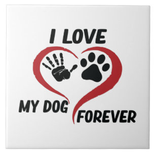 Carreau J'aime mon chien jeter l'oreiller