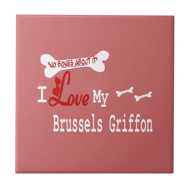 Carreau J'Aime Mon Griffon Bruxelles (Devant)