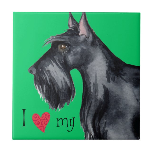 Carreau J'aime mon Scottie (Devant)