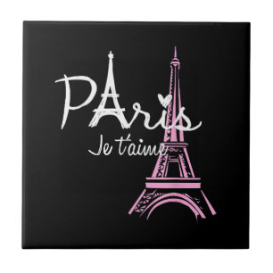 Carreau J'aime Paris Tour Eiffel France Souvenir Français