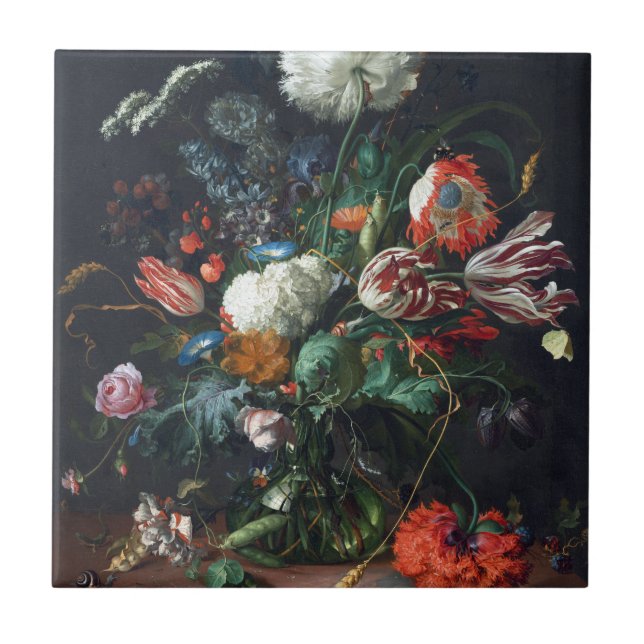 Carreau Jan Davidsz de Heem Vase de Fleurs (Devant)