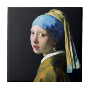 Carreau Jan Vermeer Girl Avec Une Perle Élevant L'Art Baro
