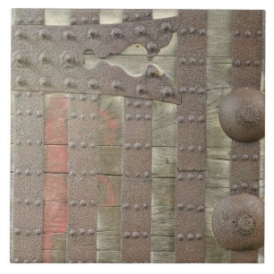 Carreau Japon, Ishikawa, Kanazawa, Détail de la porte du c