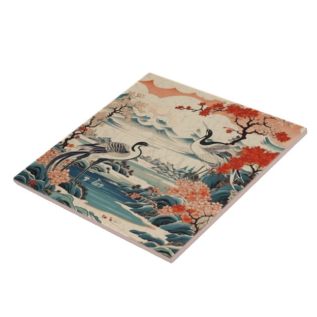 Carreau Japon traditionnel Kutani Art ornemental 19 (Côté)