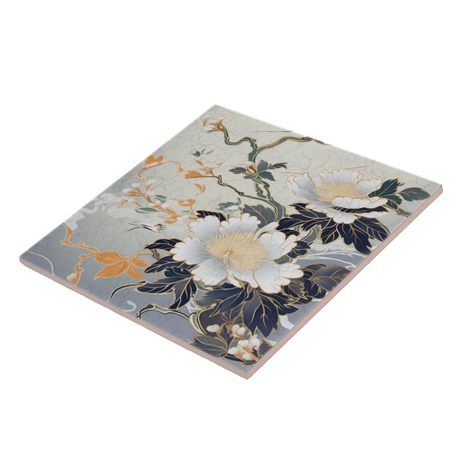 Carreau Japon traditionnel Kutani Art ornemental 8 (Côté)