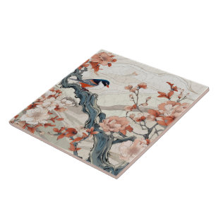 Carreau Japon traditionnel Kutani Art ornemental 9