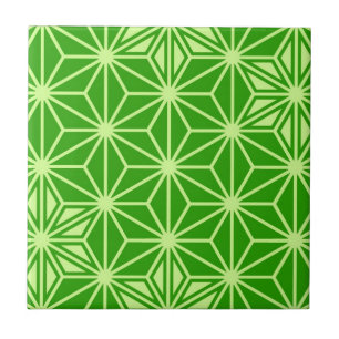 Carreau Japonais Asanoha motif - vert citron