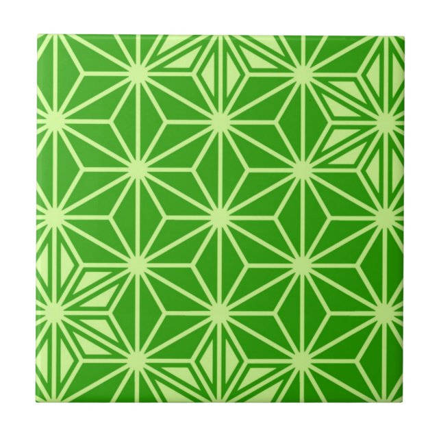 Carreau Japonais Asanoha motif - vert citron (Devant)