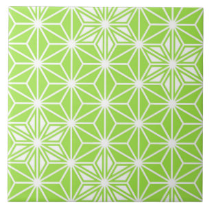 Carreau Japonais Asanoha ou Star Motif, vert citron clair