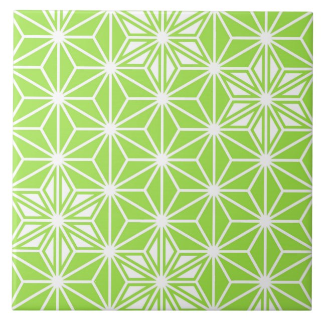 Carreau Japonais Asanoha ou Star Motif, vert citron clair (Devant)