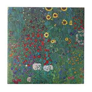 Carreau Jardin agricole avec tournesol par Klimt, Fleurs V