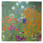 Carreau Jardin aux fleurs Gustav Klimt Art<br><div class="desc">Un carrelage en céramique avec la peinture à l'huile d'art de Gustav Klimt (1862-1918),  Jardin aux fleurs (vers 1906) ou Bauerngarten. Une représentation colorée de pétunias,  de maîtres et autres fleurs dans le jardin.</div>