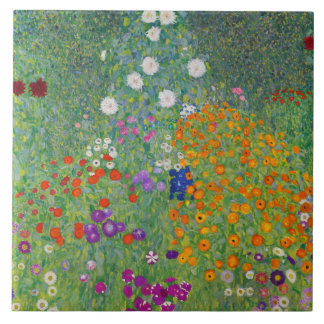 Carreau Jardin aux fleurs Gustav Klimt Art Vintage Art Nou