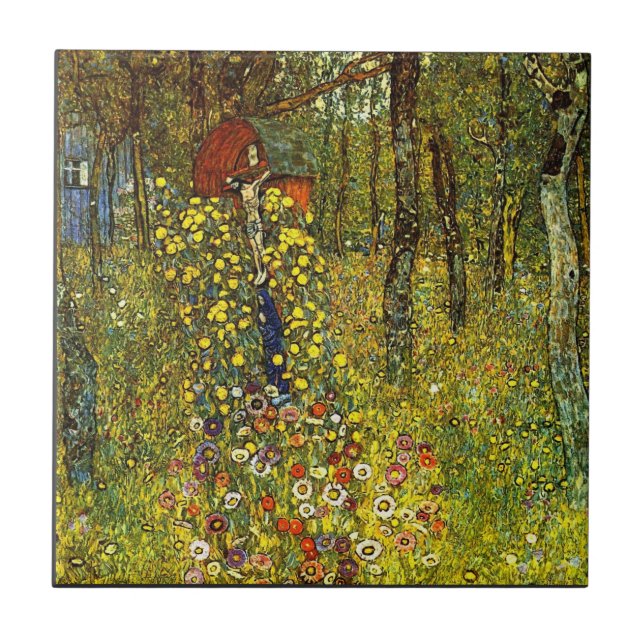 Carreau Jardin avec crucifix par Gustav Klimt (Devant)