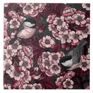 Carreau Jardin de cerisier nocturne