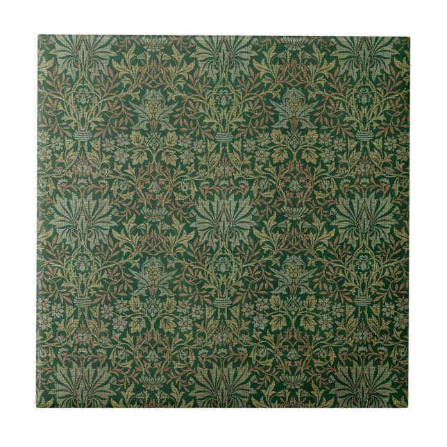 Carreau Jardin de fleurs de William Morris - Verts (Devant)