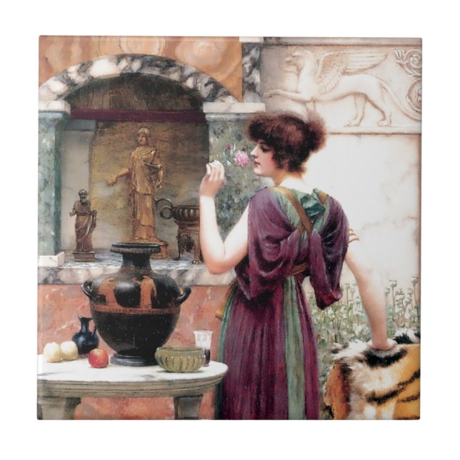 Carreau Jardin de Godward de femme de Pompeii (Devant)