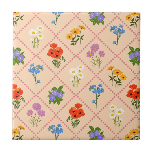 Carreau Jardin de Harlequin de Fleurs Sauvages (Devant)