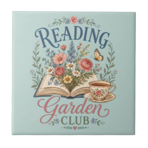 Carreau Jardin de lecture Cottagecore Floral Club