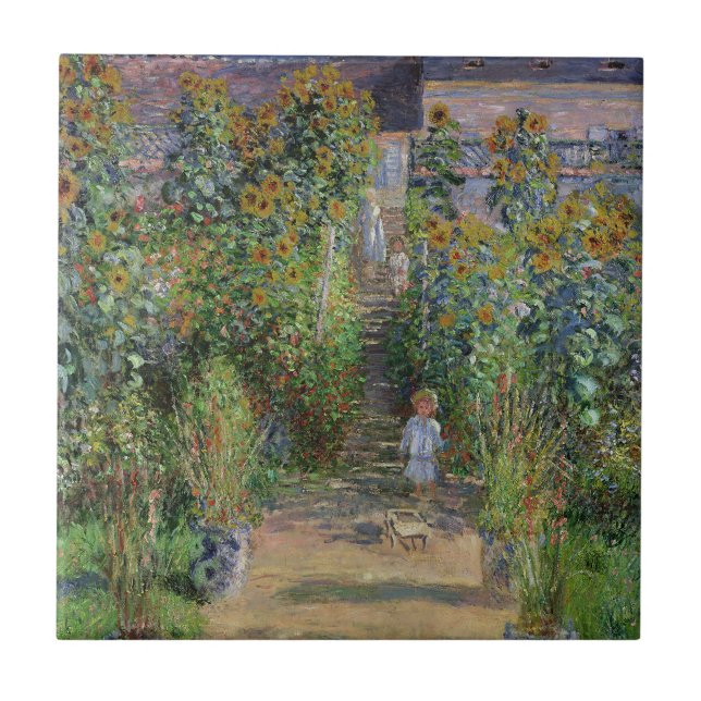 Carreau Jardin de Monet Vetheuil Impressionim Peinture de  (Devant)