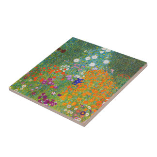 Carreau Jardin des fleurs par Gustav Klimt