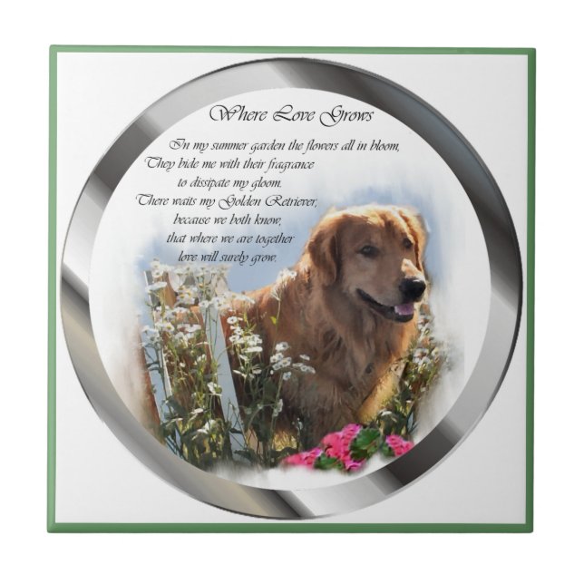 Carreau Jardin d'été Golden Retriever (Devant)