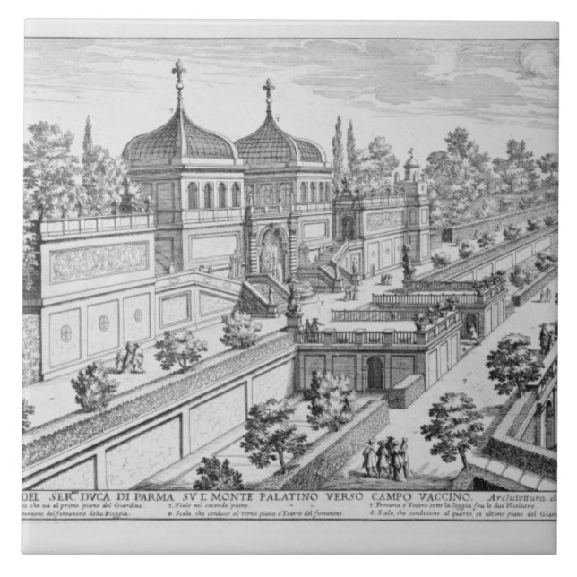 Carreau Jardin du duc de Parme sur la colline de Palatine, (Devant)