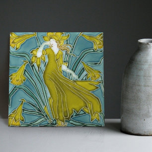 Carreau Jardin enchanté de Walter Crane Art Nouveau Floral