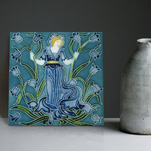 Carreau Jardin enchanté de Walter Crane Art Nouveau Floral