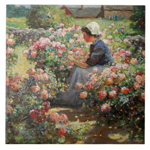 Carreau Jardin Fleur vintage Abbott Fuller Graves