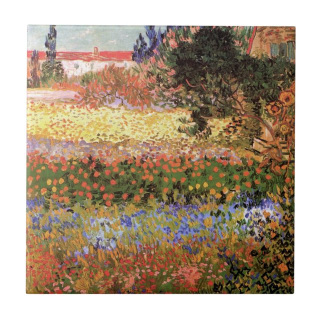 Carreau Jardin fleuri par Vincent van Gogh (Devant)