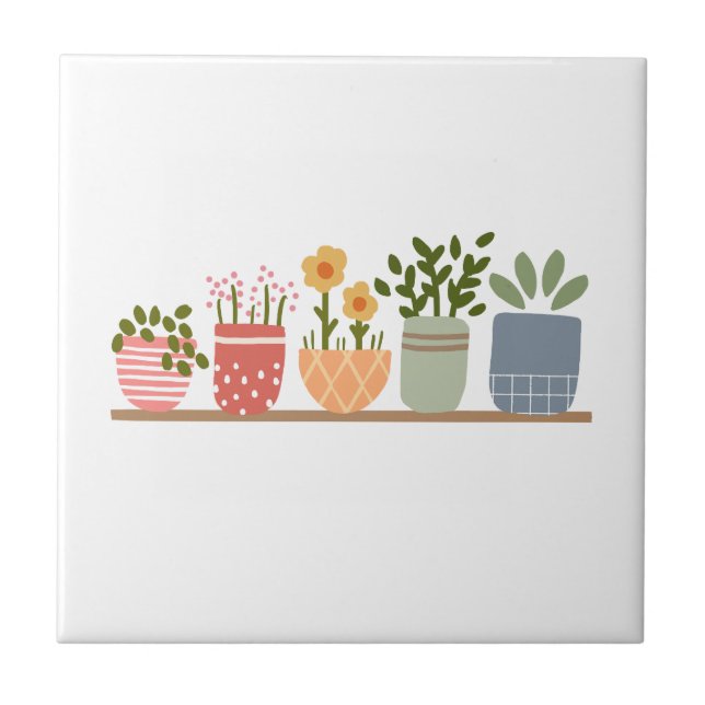 Carreau Jardin Fleuris en Pot Amoureux de Jardin (Devant)