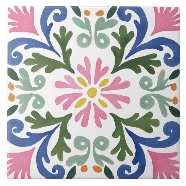 Carreau Jardin folklorique aquarelle (Devant)