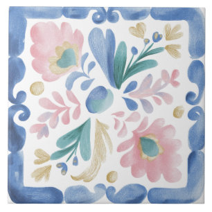 Carreau Jardin folklorique aquarelle