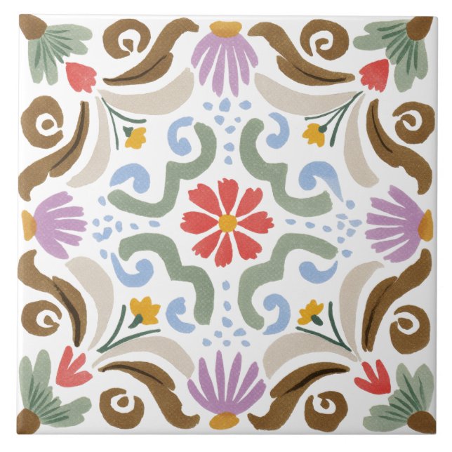 Carreau Jardin folklorique aquarelle (Devant)