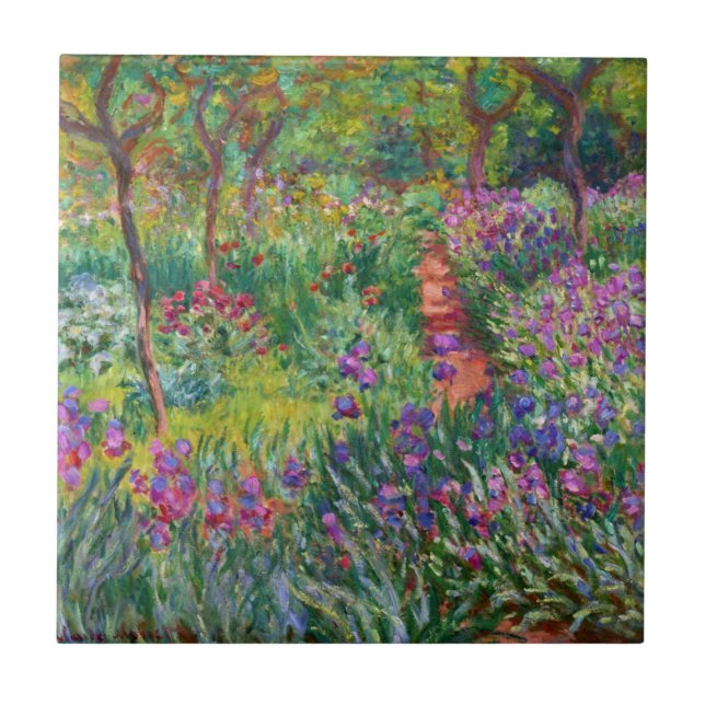 Carreau Jardin Monet Iris à Giverny Tile (Devant)